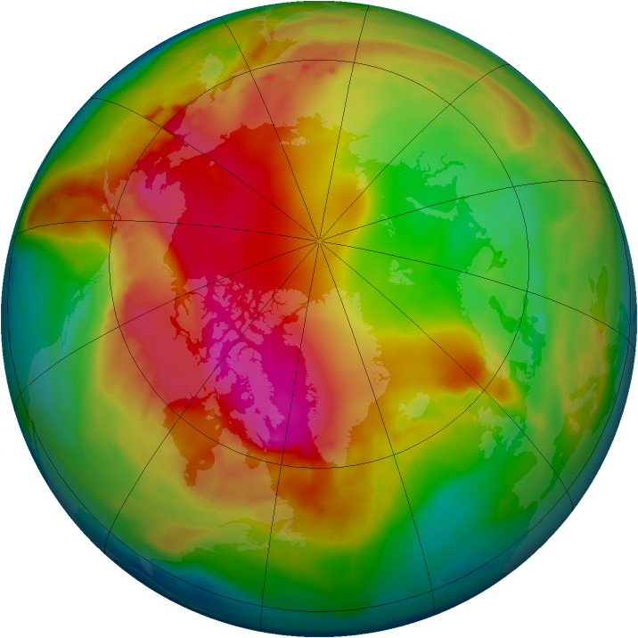 Arctic ozone map for 24 January 2015